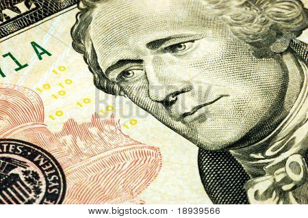 lukke en ny ti dollarseddel