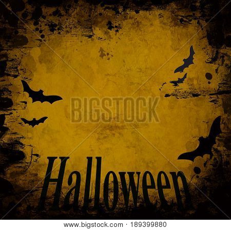 Halloween yellow dark background with liight center