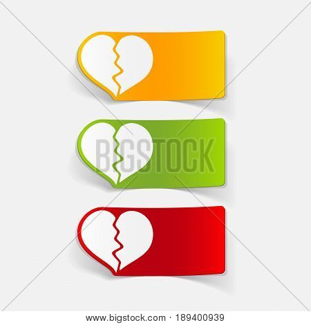 It is a realistic design element broken heart