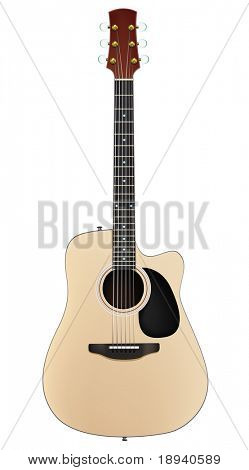 Akustisk Guitar isoleret på hvid baggrund. Vektor.