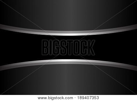 Abstract black banner silver line curve and gray design modern luxury background vector illustration.