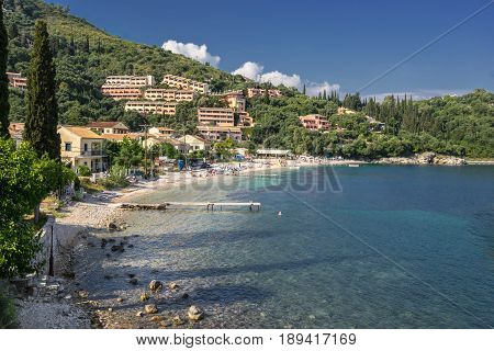 Kalami a small tourist resort on the north east coast of Corfu