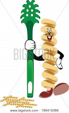 Fizzy pasta with fork Fizzy pasta with fork