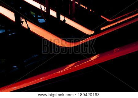 Liquid glass - production line in glassworks
