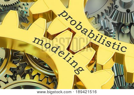 probabilistic modeling concept on the gearwheels 3D rendering