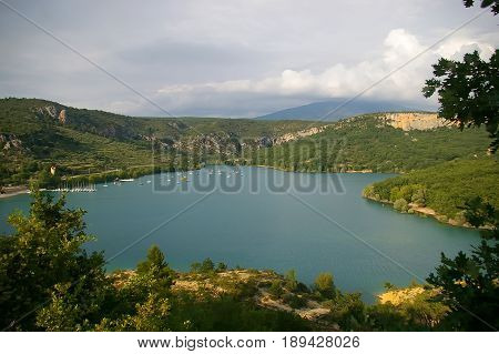 France. Landscape of Provence: the Lake of Sainte-Croix