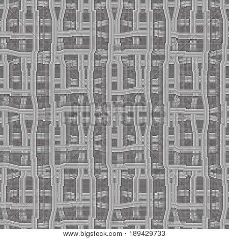 Vector seamless pattern. Modern stylish texture. Geometric striped ornament. Monochrome polylines background.