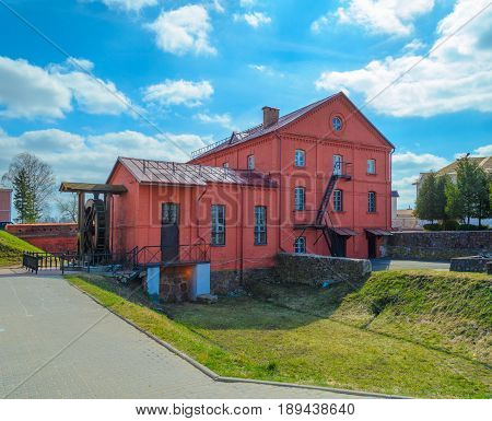 Belarus Orsha - April 11 2017: The old water mill Mlyn. Watermill built in begin of 20th century