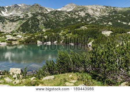 Landscape with Banski lakes and  Small Polezhan peak, Pirin Mountain, Bulgaria