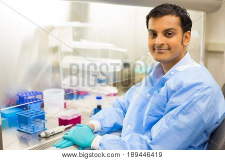 Research Guy Doing Experiments