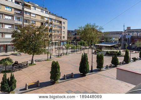 PIROT, SERBIA -16 APRIL 2016: Center of  town of Pirot, Republic of Serbia