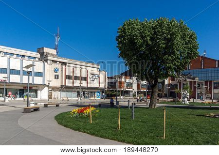 PIROT, SERBIA -16 APRIL 2016: Center of  town of Pirot, Republic of Serbia
