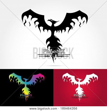 Magic Fairy Bird Abstract Logo design vector template. Flying Phoenix creative Logotype iconVector illustration of Phoenix isolated on white background