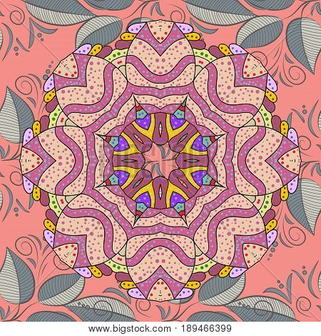 Multicolor Ornament Of Small Simple Colorfil Flowers Vector Abstract Seamless Pattern For Fabric Or 