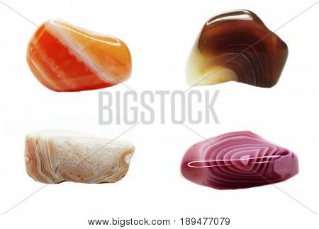 botswana agate chalcedony quartz semigem geological mineral isolated