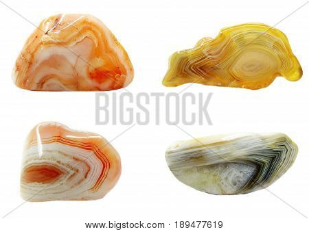 botswana agate chalcedony quartz semigem geological mineral isolated