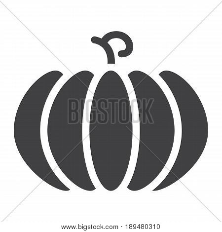 Pumpkin solid icon, fruit and vegetable, vector graphics, a glyph pattern on a white background, eps 10.