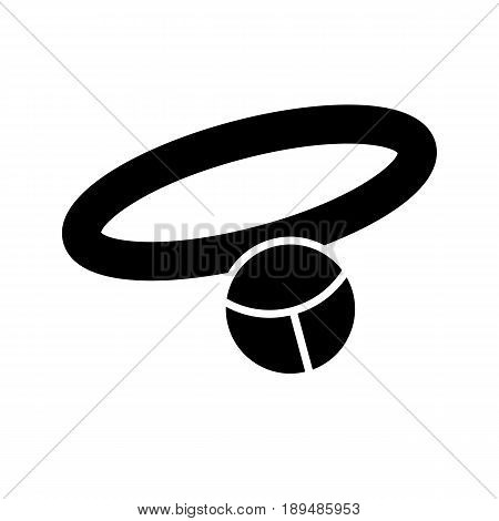 Pet necklace simple vector icon. Black and white illustration of collar for dogs and cats. Solid linear icon. eps 10