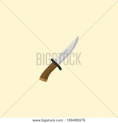 Flat Knife Element. Vector Illustration Of Flat Hunting Cutter Isolated On Clean Background. Can Be Used As Cutter, Knife And Hunting Symbols.