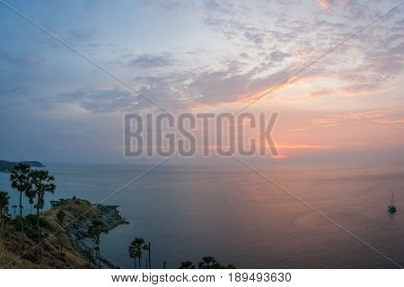 Sunset At Nay Harn On Phuket Island In Thailand