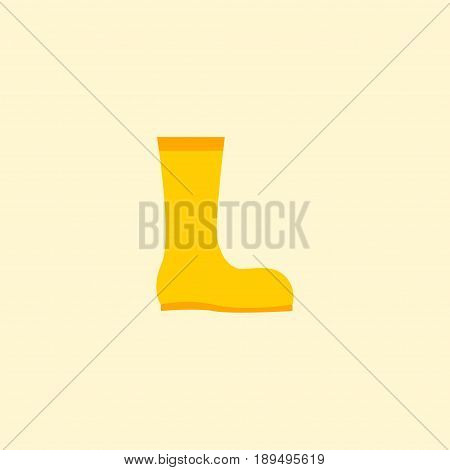Flat Waterproof Shoes Element. Vector Illustration Of Flat Rubber Boots Isolated On Clean Background. Can Be Used As Rubber, Boots And Gumboots Symbols.