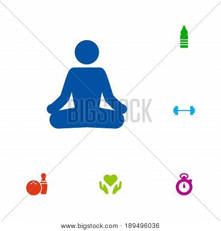 Set Of 6 Bodybuilding Icons Set.Collection Of Kegling, Drink, Timer And Other Elements.
