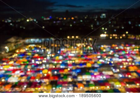 blur focus night market at night in bangkok thailand