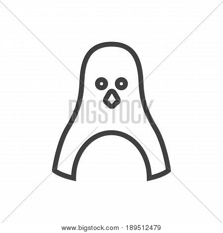 Isolted Diver Outline Symbol On Clean Background. Vector Penguin Element In Trendy Style.