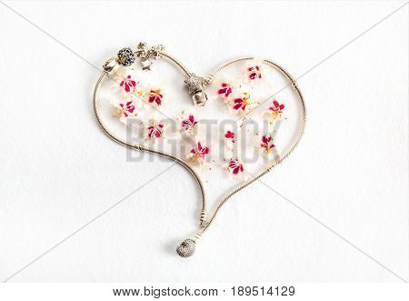 Female jewelry accessory heart symbol modern fashion bracelets ornaments macro