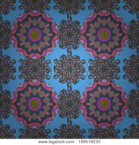 Varicolored Vector Seamless Illustration. Tropical Seamless Pattern With Many Abstract Flowers.