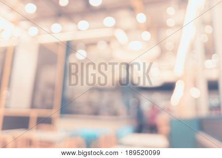 Blurred Background,people In Restaurant With Bokeh Light,pale Vintage Filter