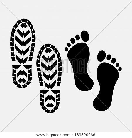 image trail shoe footprint print fully editable vector image