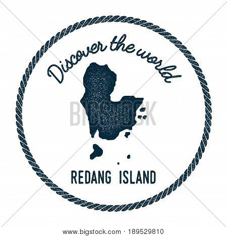 Redang Island Map In Vintage Discover The World Insignia. Hipster Style Nautical Postage Stamp, With