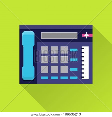 Office telephone flat icon, multiline phone system, communication center. Vector flat style cartoon illustration isolated on white background. Business concept