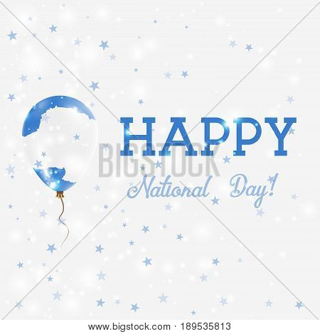 Antarctica National Day Patriotic Poster. Flying Rubber Balloon In Colors Of The Antarctica Flag. An