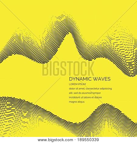 Abstract background with a dynamic waves. Vector illustration.
