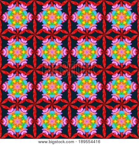 Tribal Art Boho Print Vintage Flower Background. Background Texture Sketch Floral Theme In Pink Colo