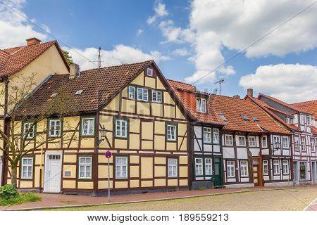 Colorful Half-timbered Houses In The Historic Center Of Hameln