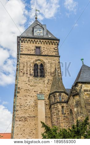 Tower Of The Münster St. Bonifatius Church In Hameln