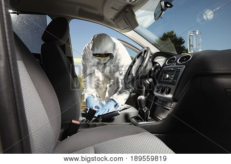 Crime scene investigation - collecting of odor traces from car