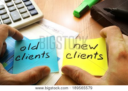 New clients vs old clients. Customer retention concept.