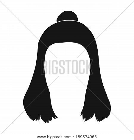 Red with a shingle.Back hairstyle single icon in black style vector symbol stock illustration .