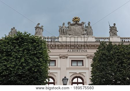 VIENNA, AUSTRIA-MAY 31, 2017: The Albertina Art Museum in the Archduke Albrecht Palais, Vienna