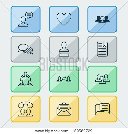 Social Icons Set. Collection Of Teamwork, Read Message, Group And Other Elements. Also Includes Symbols Such As Call, Messaging, Social.