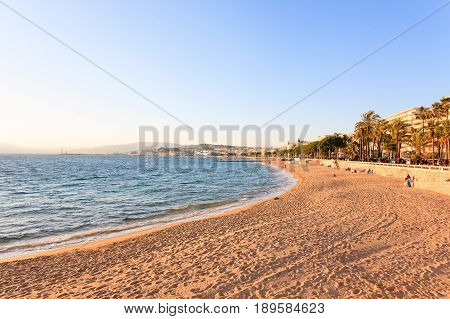 Cannes Beach Day View, France.