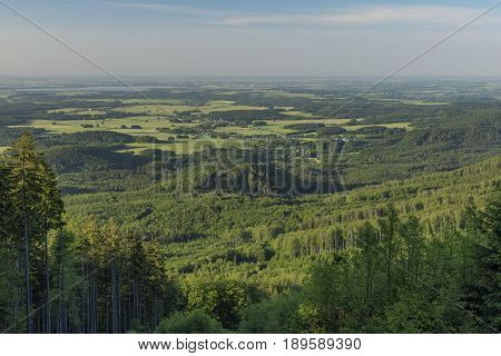 View in Rychlebske mountains in spring sunny nice evening
