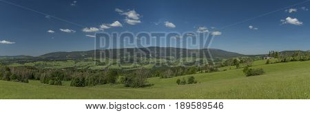 View in Jeseniky mountains in spring sunny nice day