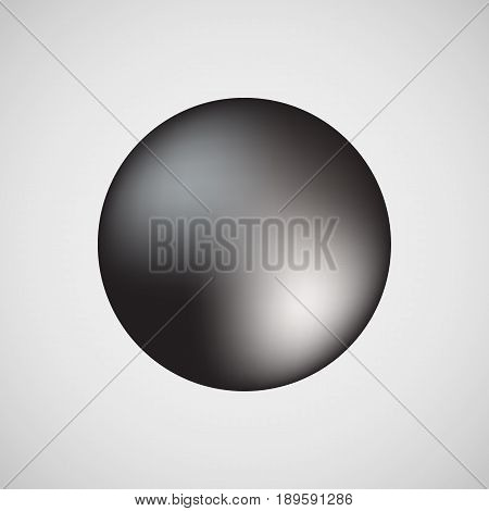 Black premium round bubble badge, sphere, ball, button template with realistic reflex and light background for logo, design concepts, banners, web, apps, prints. Vector illustration.
