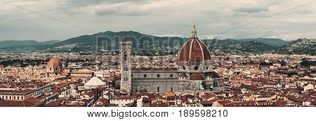 Florence Cathedral viewed from Tower of Arnolfo at Palazzo Vecchio panorama