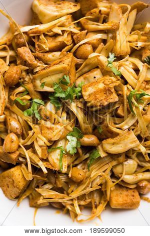 Kathal ki Sukhi Sabzi or jackfruit vegetable recipe of fanas chi bhaji or phanas ki sabzi